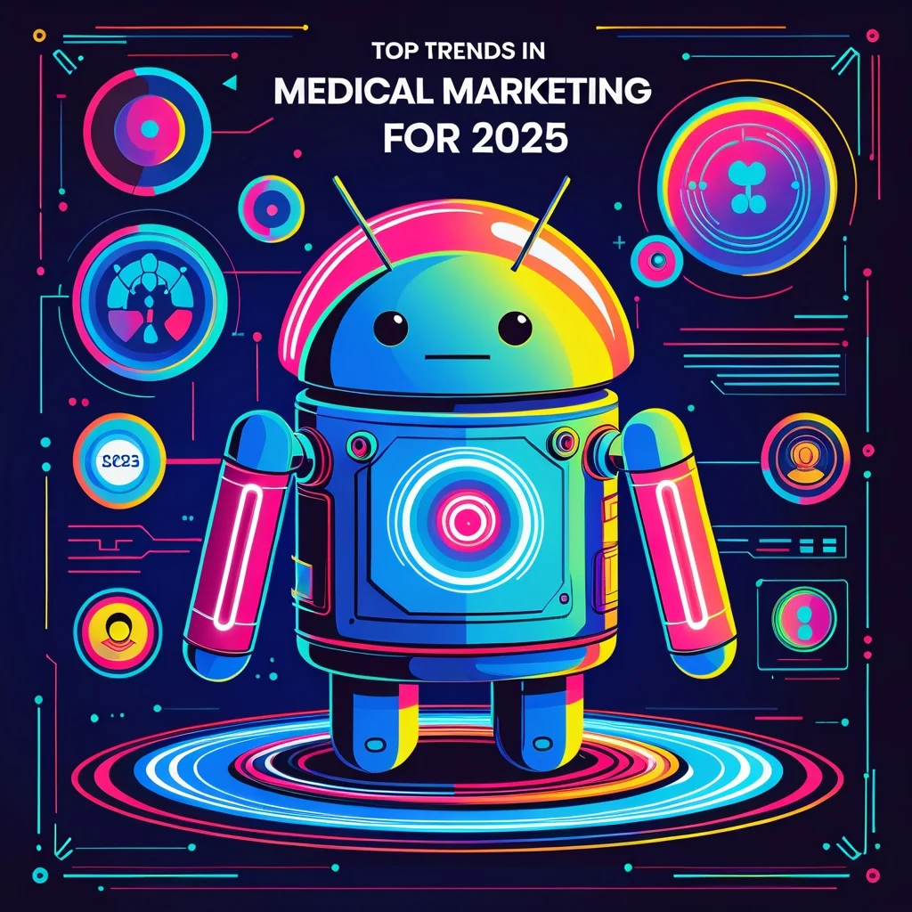 Abstract illustration of AI-driven healthcare marketing